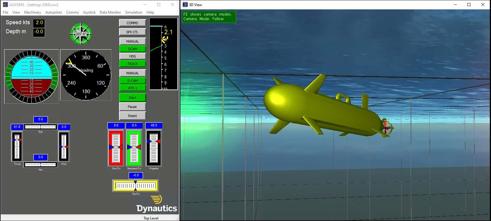 Dynautics-AUV-Sim-in-action